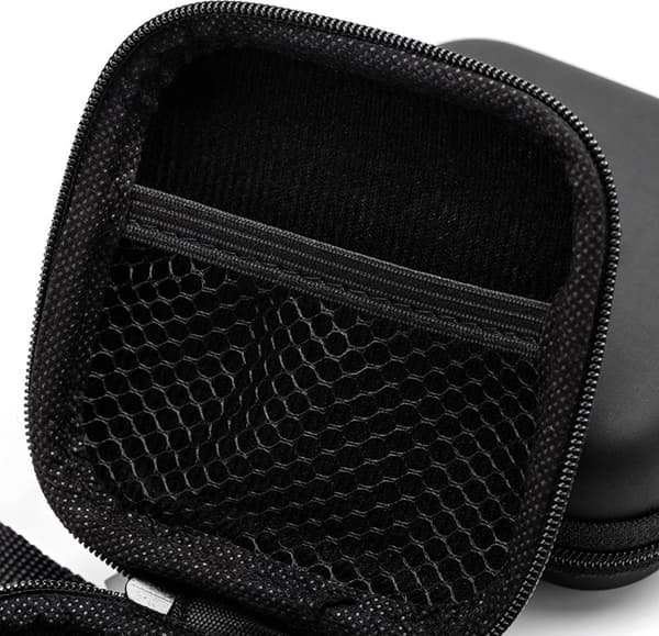 Hard Case til Bluetooth Headset, Universal Høretelefon Opbevaringsboks, Sort, 8x8x3.6cm, 1 Styk