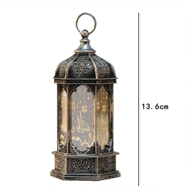 Eid Mubarak LED-tuulilyhtykoriste Islam Muslim Party Decora hopea yksikoko silver onesize