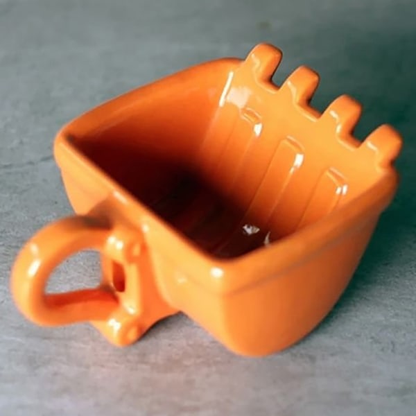 1 Styck 3D Grävmaskin hink Modell Cafe Kaffe Mugg Med Spade Spade Gul