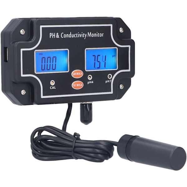 PH-2681 PH/EC Vattenkvalitetstestare, ATC PH-mätare, DC6V Hydroponisk Monitor för Akvarium, EU-kontakt 230V
