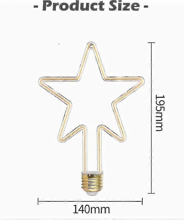 4w E27 Creative LED Bulbs Decorative Star Shaped Bulb Warm White 2700k Ac 220v 360 Beam Angle