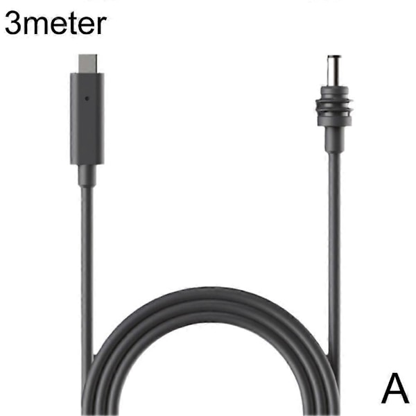 til STARLINK Mini USB-C til DC Strømkabel 100W med Lys, Syv Farve Lys 3m