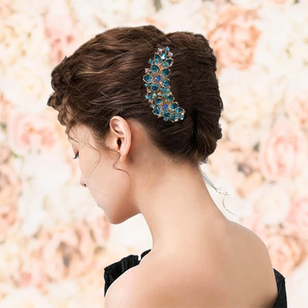 Hårkam med strass - Innlagt blomst - Elegant hårnål for kvinner, perfekt morsdagsgave til mamma