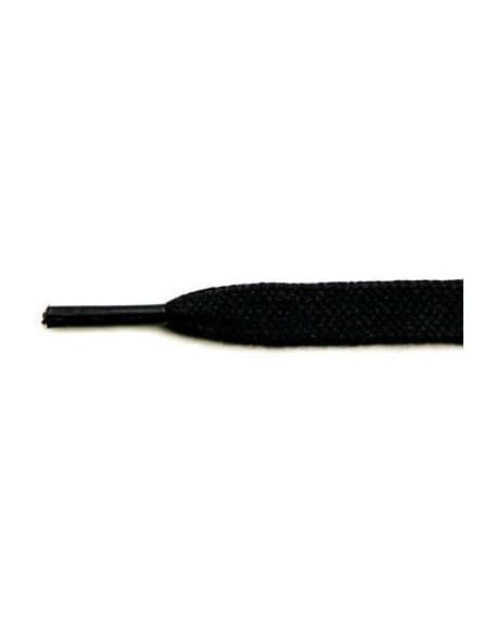 Skosnöre - Platt, bred bomull Svart 80 cm