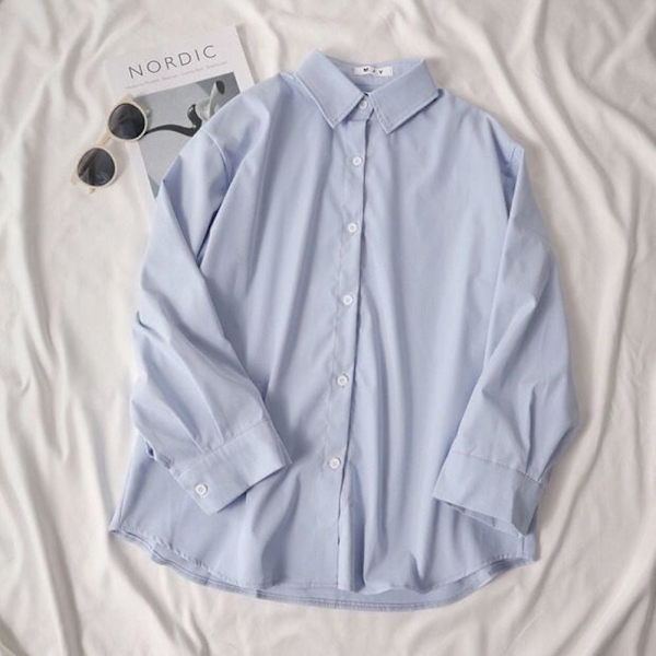 Hvid løs skjorte damebluse HVID M White M