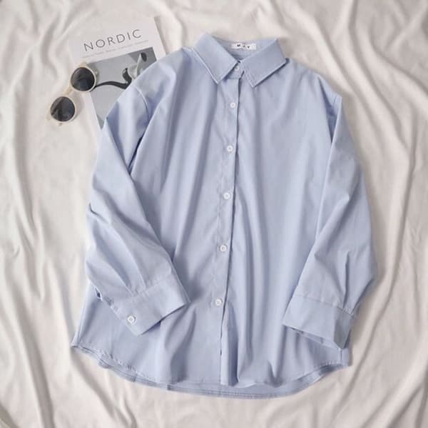 Vit lös skjorta dam blus BEIGE S Beige S