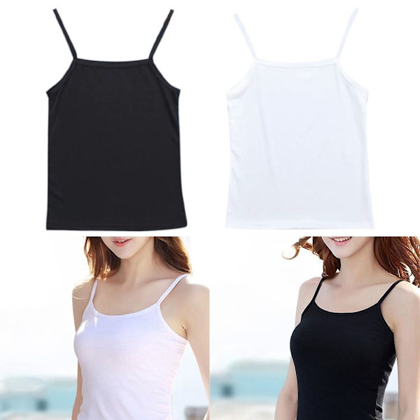 Camisole Tank Top Dame Brystvest SORT L Black L