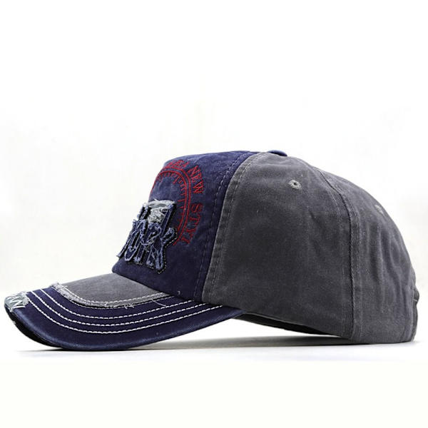 Broderi Baseball Caps Distressed Faded Casquette SORT black