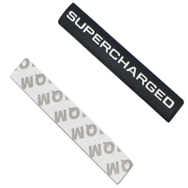 2st metall Supercharged logotyp Bilemblem Auto Badge Bakre Trunk