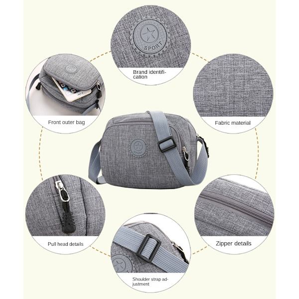 Crossbody-väska Axelväska GRÅ 1 1 grey 1-1