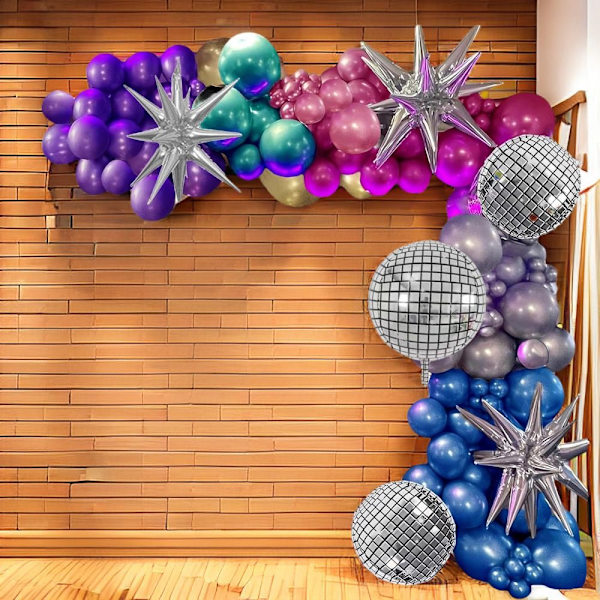 Metallic Ballong Garland Kit 80-talet 90-tal Tema Graduation