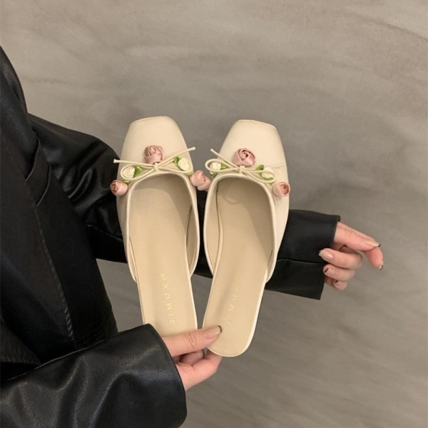 Utsøkte tøfler med flat bunn Sommersandaler APRIKOS STØRRELSE 36 Apricot Size 36