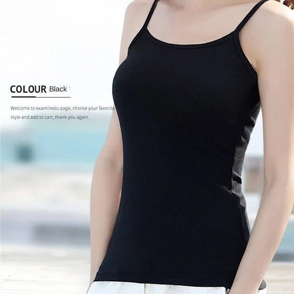 Camisole Tank Top Dame Brystvest SORT L Black L
