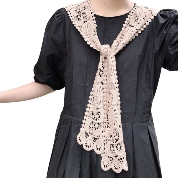 Strikket sjal bluse skuldre SORT Black
