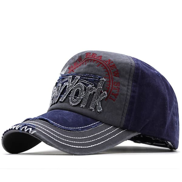 Broderade Basebollkepsar, Sliten och Blekt, GRÅ grey