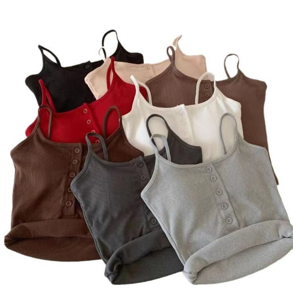 Camisole-topp for kvinner, mørkegrå Dark Grey
