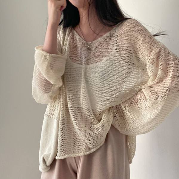 Hollow Out Puserot Neuletopit APRIKOOSI Apricot