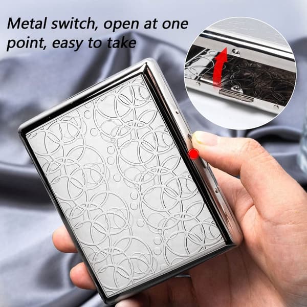 Retro Kortfodral i Metall, Silverpläterad