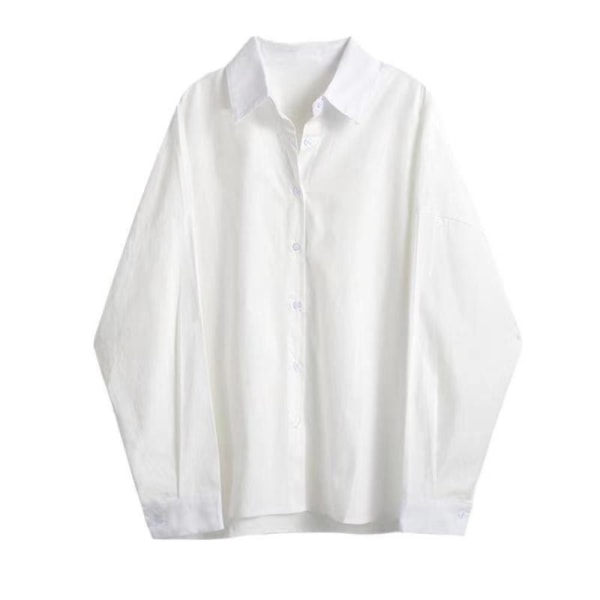 Hvid Løs Skjorte Damebluse HVID XL White XL