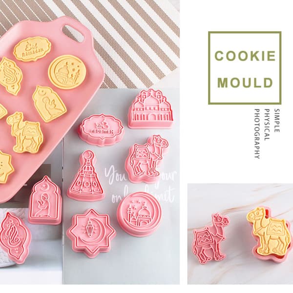 8 stk/sett Eid Mubarak Kakeformer for Baking