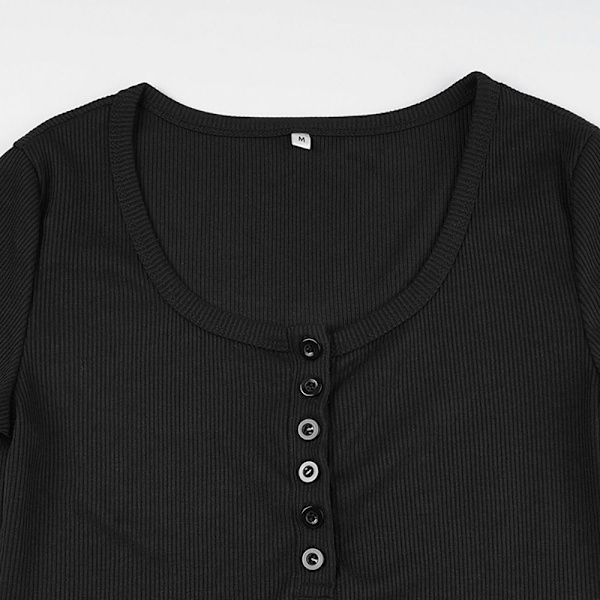 Kortærmede Crop Tops SORT M Black M