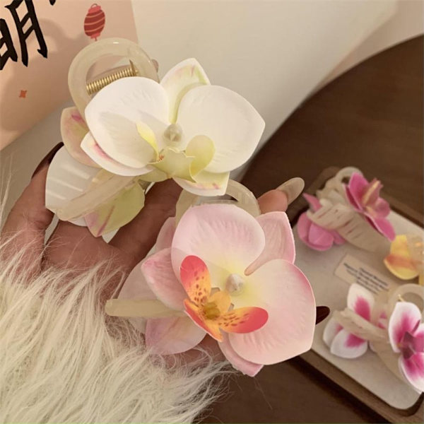 Orchid Butterfly Hair Clip Sløjfe Blomst Hårclips GUL yellow
