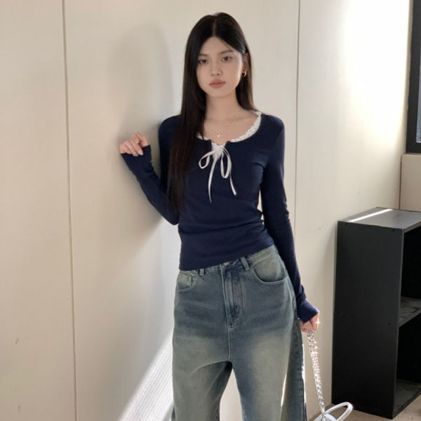 Linne Crop Top NAVY M Navy M