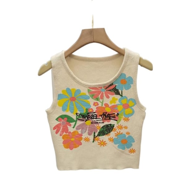 Crop Topper Vest T-skjorter APRIKOS Apricot