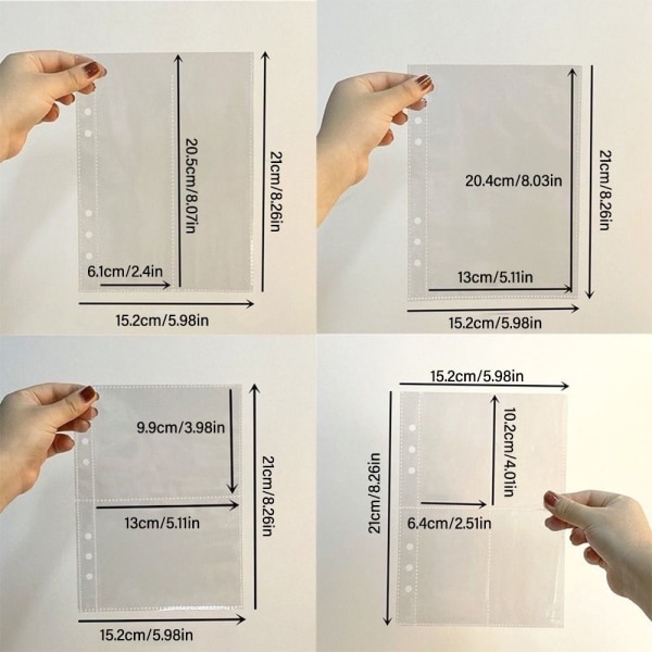 10 KPL:n irtolehtinen albumivalokuvakortti Albumikansio LÄKYVÄ 4 transparent 4 grids-1-4 grids-1