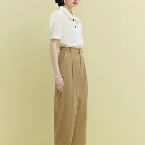 Puffermet bluse for kvinner M M