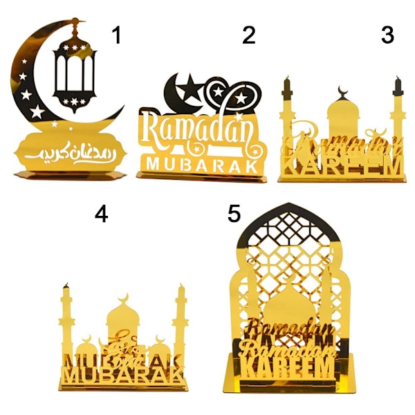 EID Mubarak bordpynt Ramadan Kareem dekorasjon 2 2 2