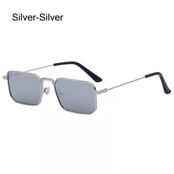 Rektangel solbriller Punk solbriller SØLV-SØLV Silver-Silver