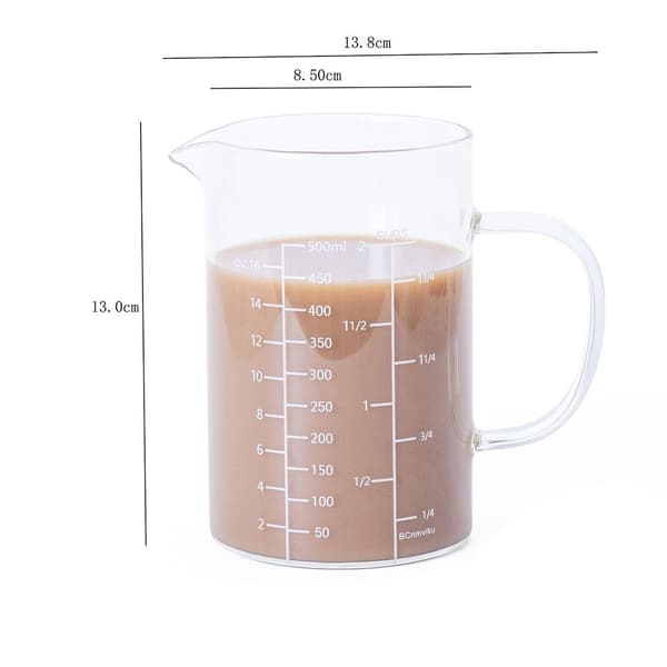 2 stk. målekander i glas, 2-kops Transparent 2 Pcs-2 Pcs