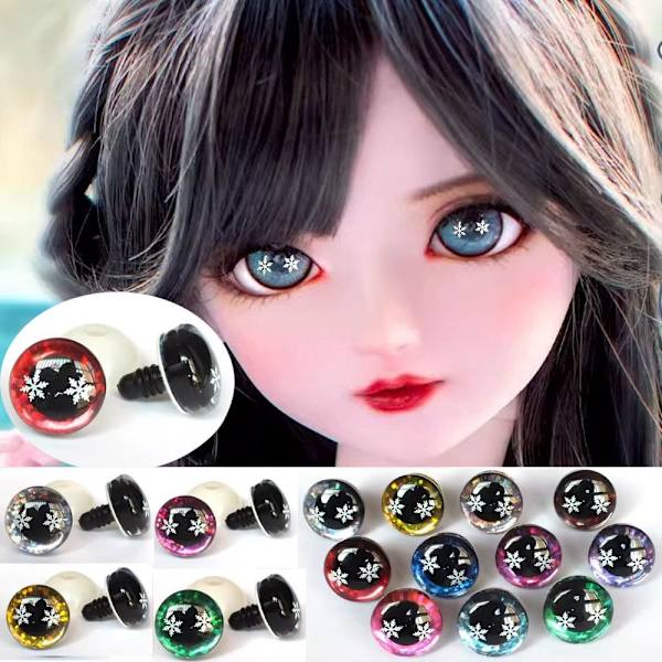 Plastsäkerhetsögon Glitter Crystal Eyes 9 9 9