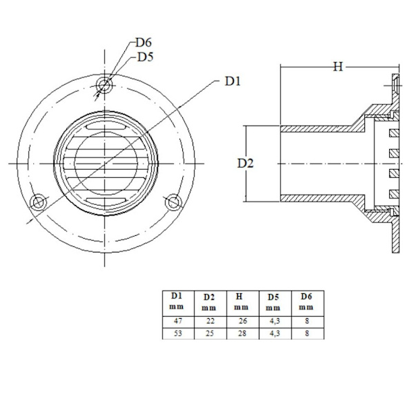 Marine gulvafløb Anti-tilstopning afløbsfilter 22MM 22mm