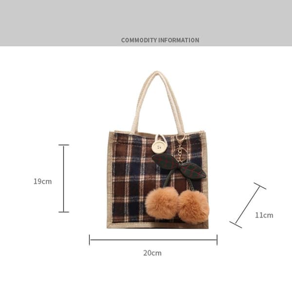 Dame Håndveske Tote Bag GRÅ KNAPP KNAPP grey button-button