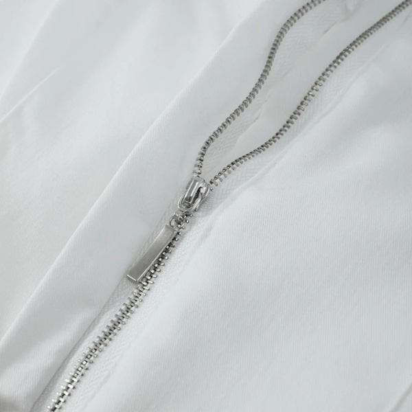 Ohut vetoketjullinen Crop Top Sleeveles Tankkitoppi VALKOINEN M White M