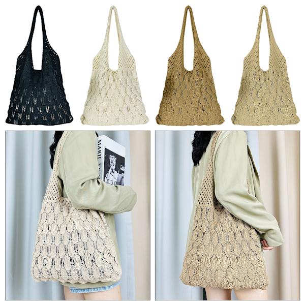 Strikkede håndtasker Hæklet mulepose BEIGE Beige