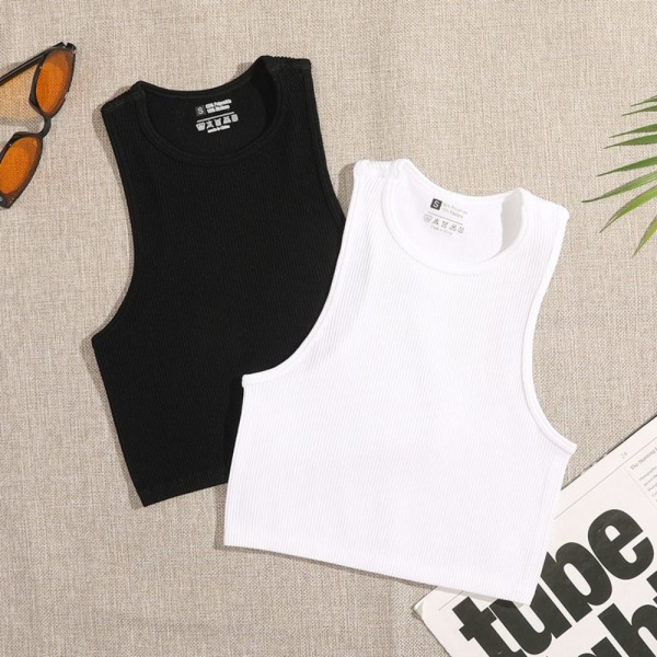 Yogaväst för kvinnor Sport Crop Tops WHITE S white S