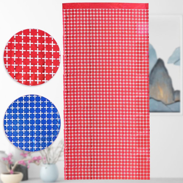 2m Wall Tausta Verho Shimmer Square Taustat PUNAINEN red