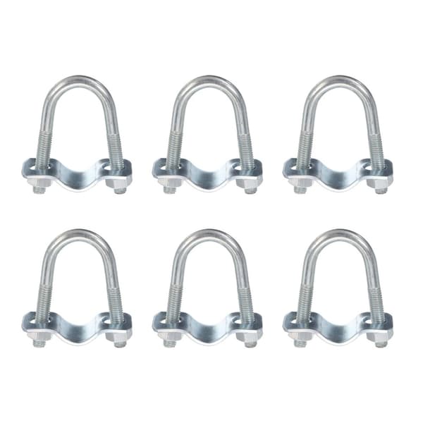 Galvaniserad U-formad rörklämma i kolstål, 6 st 6pcs