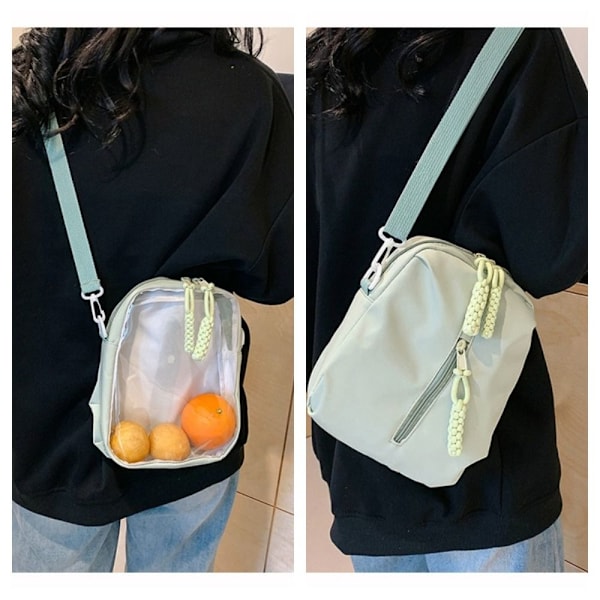 Candy Color Crossbody-väska Transparent ficka GRÖN Green