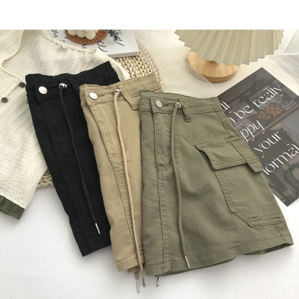 Denimskjørt Miniskjørt ARMY GREEN L Army Green L