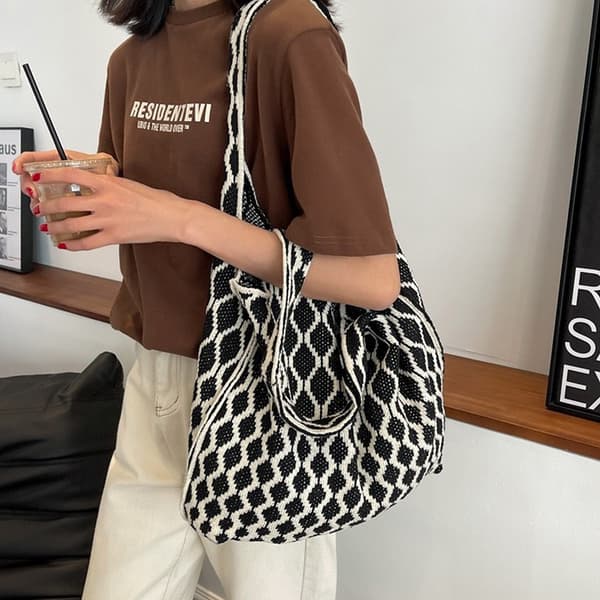 Heklet Tote Bag Skulderveske 2 2 2