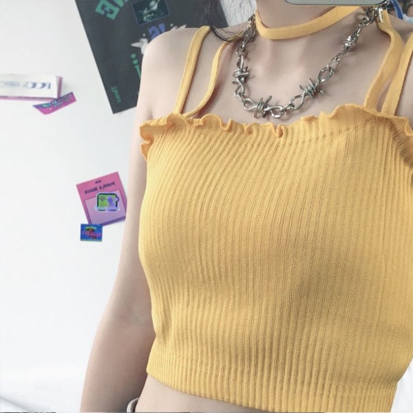 Stickat Sling Tank Top VIT White