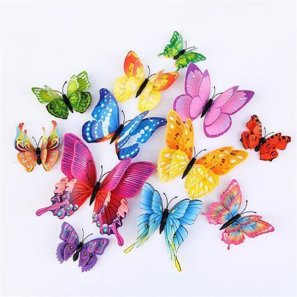 3D magnetiske klistremerker Kreative sommerfuglklistremerker 3 3 3