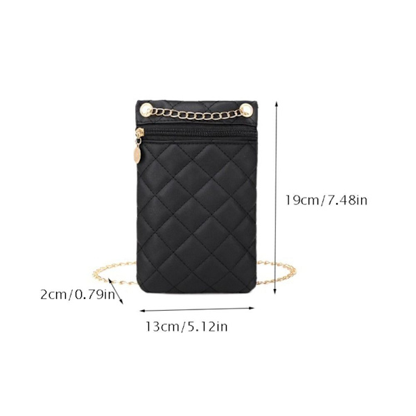 Kedjetelefonväska Rhombic Gitterväska SVART Black