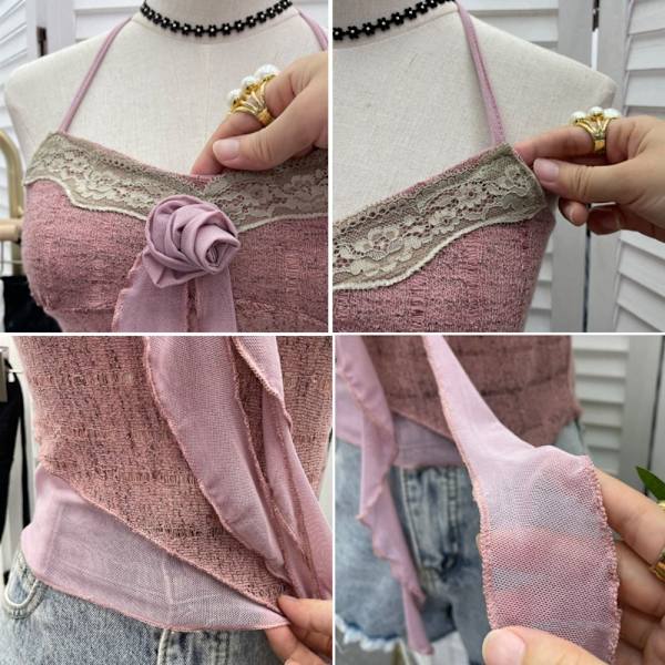 Top Cardigan Sæt Camisole SORT Black