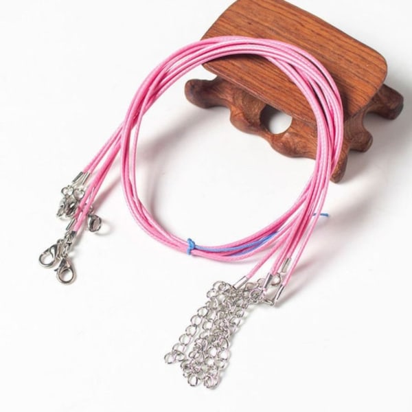 50st Halsband String Rep Läder Vaxad Sladd Kedja ROSA Pink