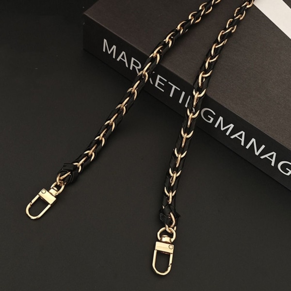 Håndtaske Metal Chain Læder Crossbody Taske Strap GULD&SORT gold&black